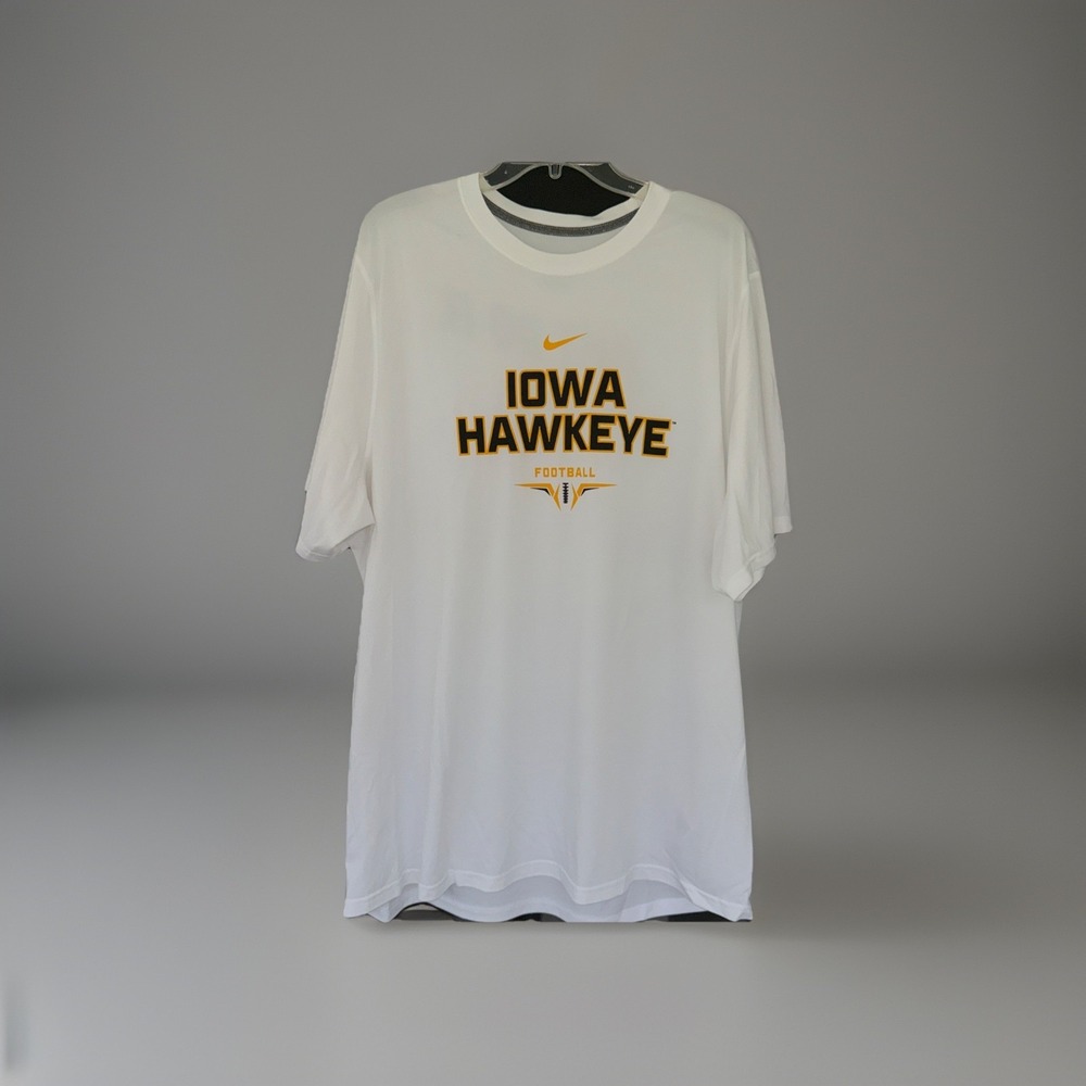 Nike Iowa Hawkeyes Football Athletic T-shirt. Mens XXL‎ White. NCAA Just Do It